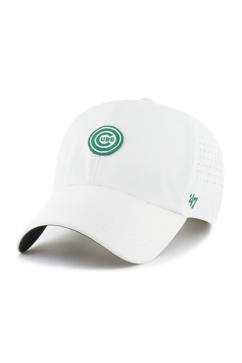 Men's '47 White Chicago Cubs Elevated Greens Clean Up Adjustable Hat, Alternate, color, White