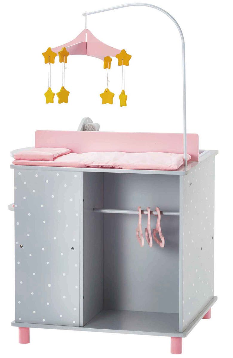 Teamson Kids Olivia's Little World Baby Doll Changing Station, Main, color, Gray