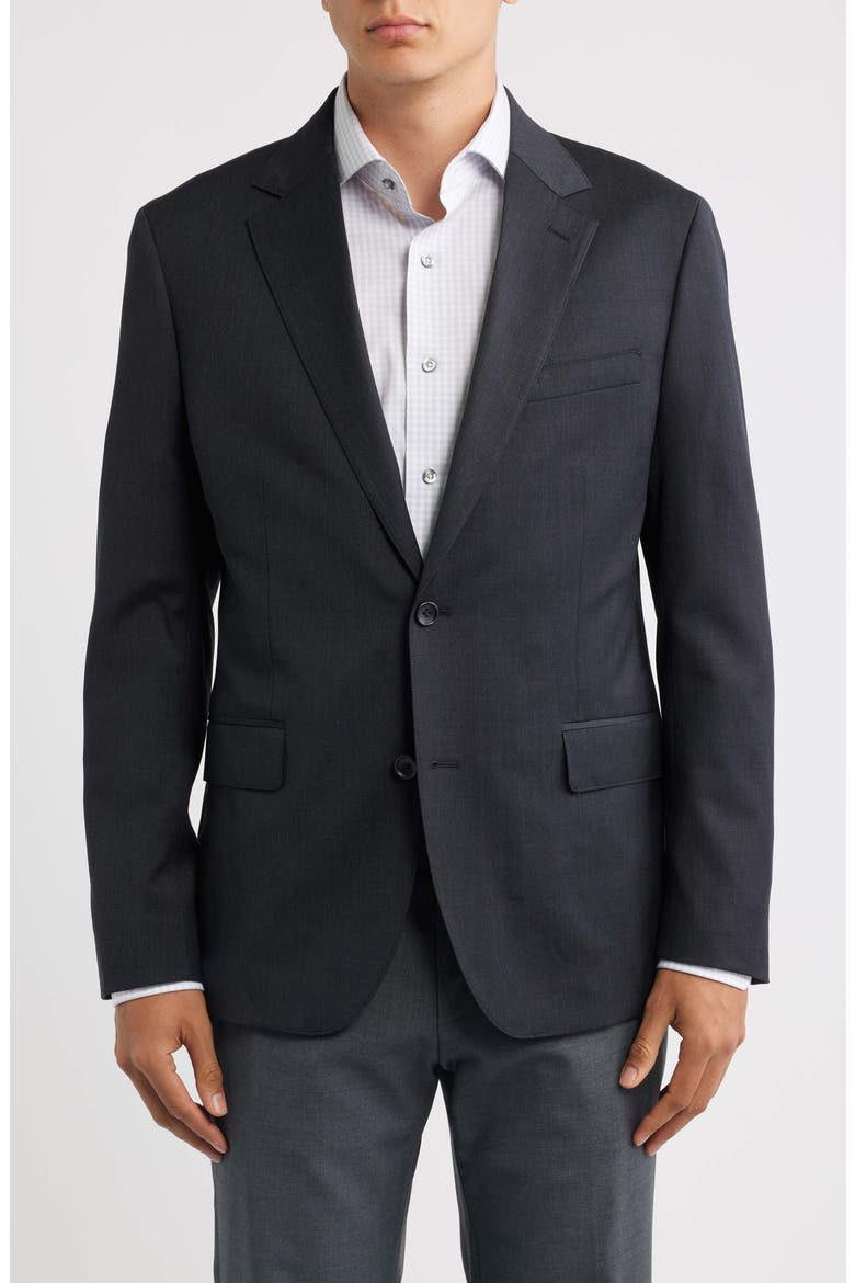 Jetsetter Slim Fit Stretch Wool Blazer, Main, color, CHARCOAL