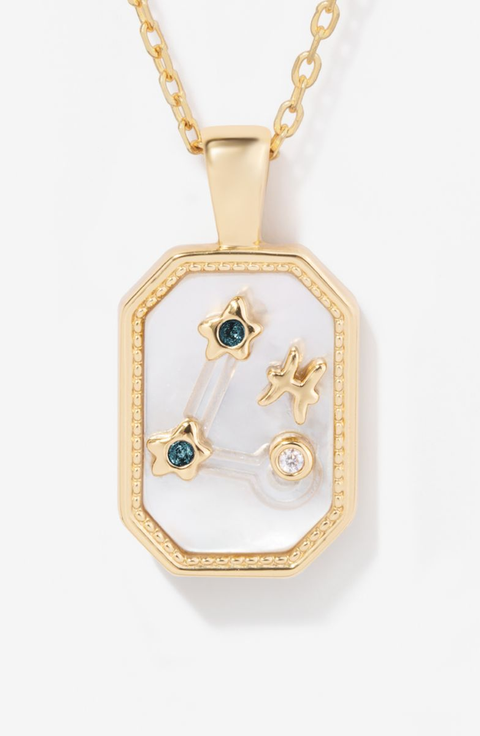 Birthstone Zodiac Charm Necklace