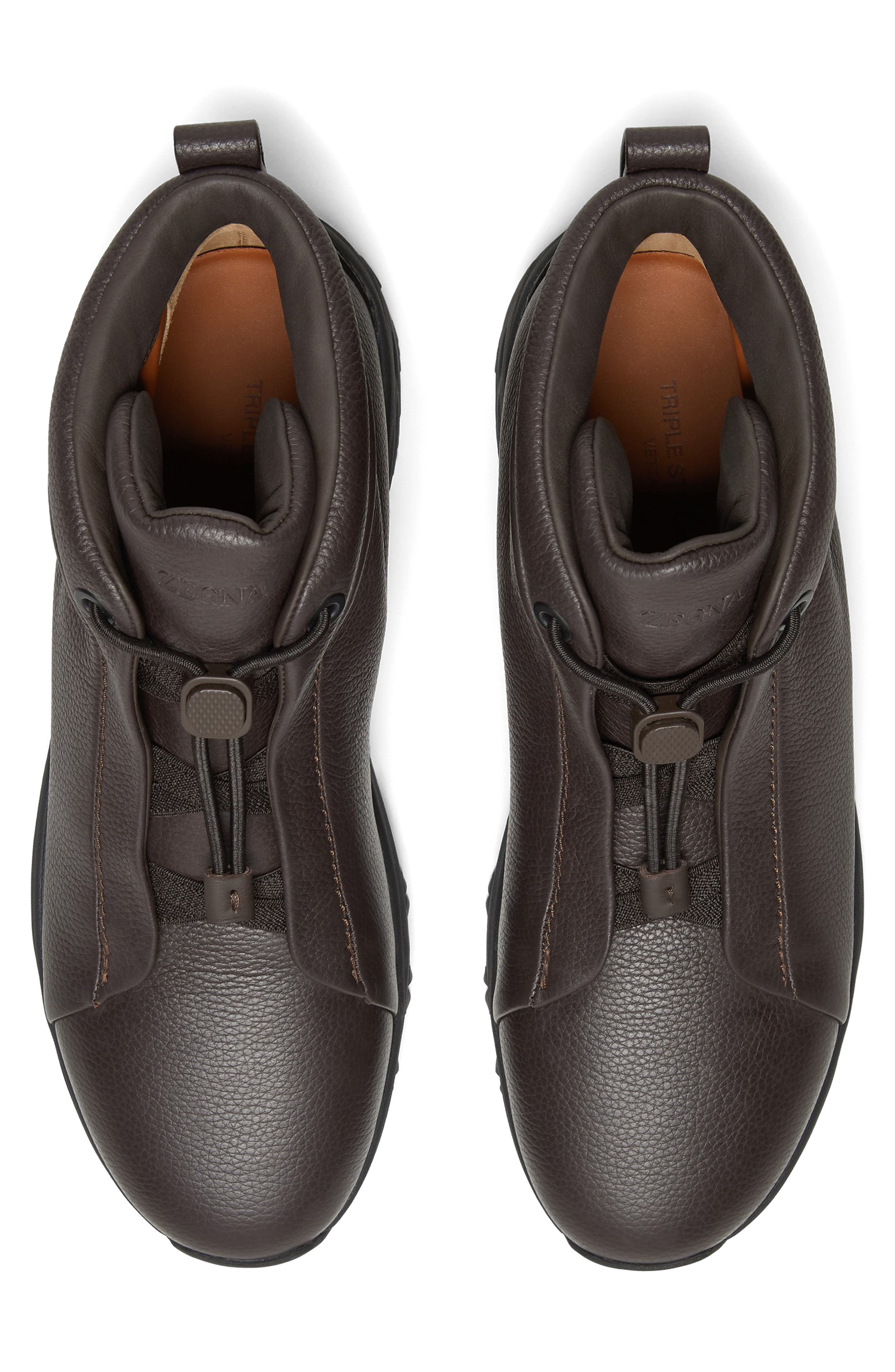 ZEGNA Triple Stitch<sup>™</sup> Vetta High Top Sneaker, Alternate, color, Dark Brown