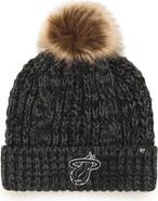'47 Women's '47 Black Miami Heat Meeko Cuffed Knit Hat with Pom