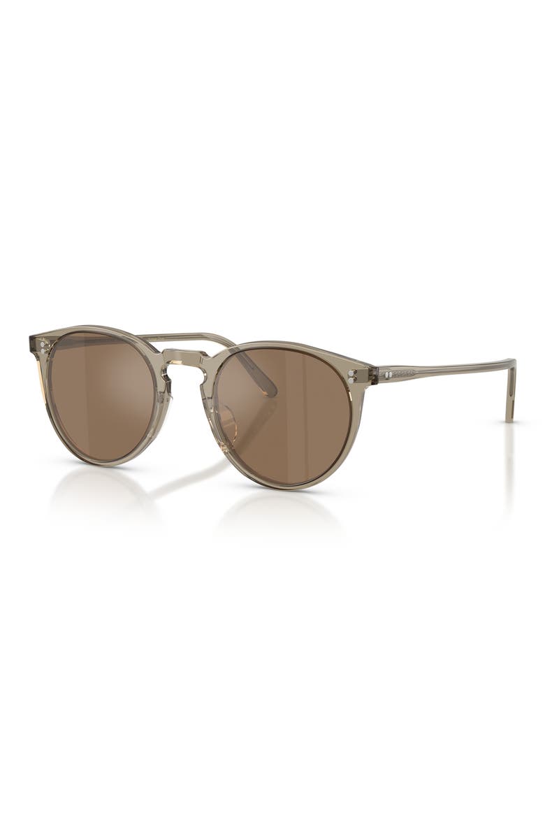 O'Malley 48mm Round Sunglasses, Alternate, color, SENCHA / COGNAC MIRROR