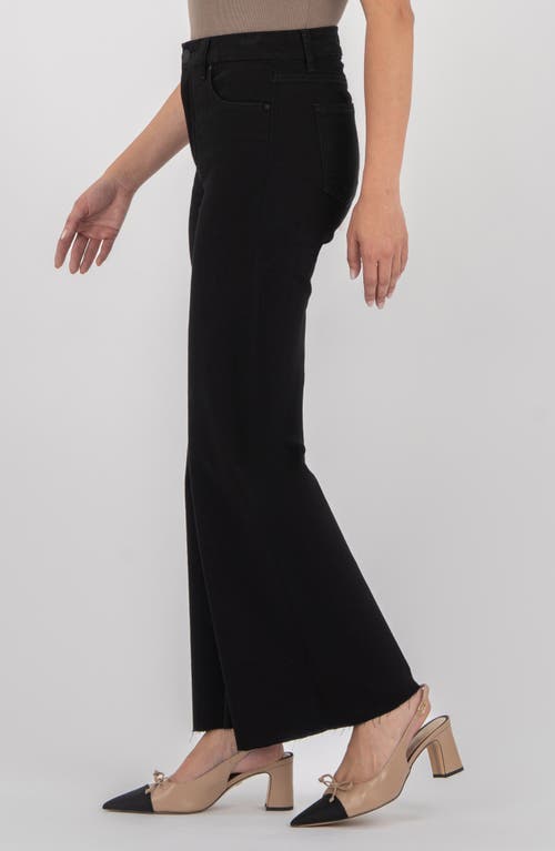 Kut From The Kloth Meg Raw Hem Wide Leg Jeans In Black