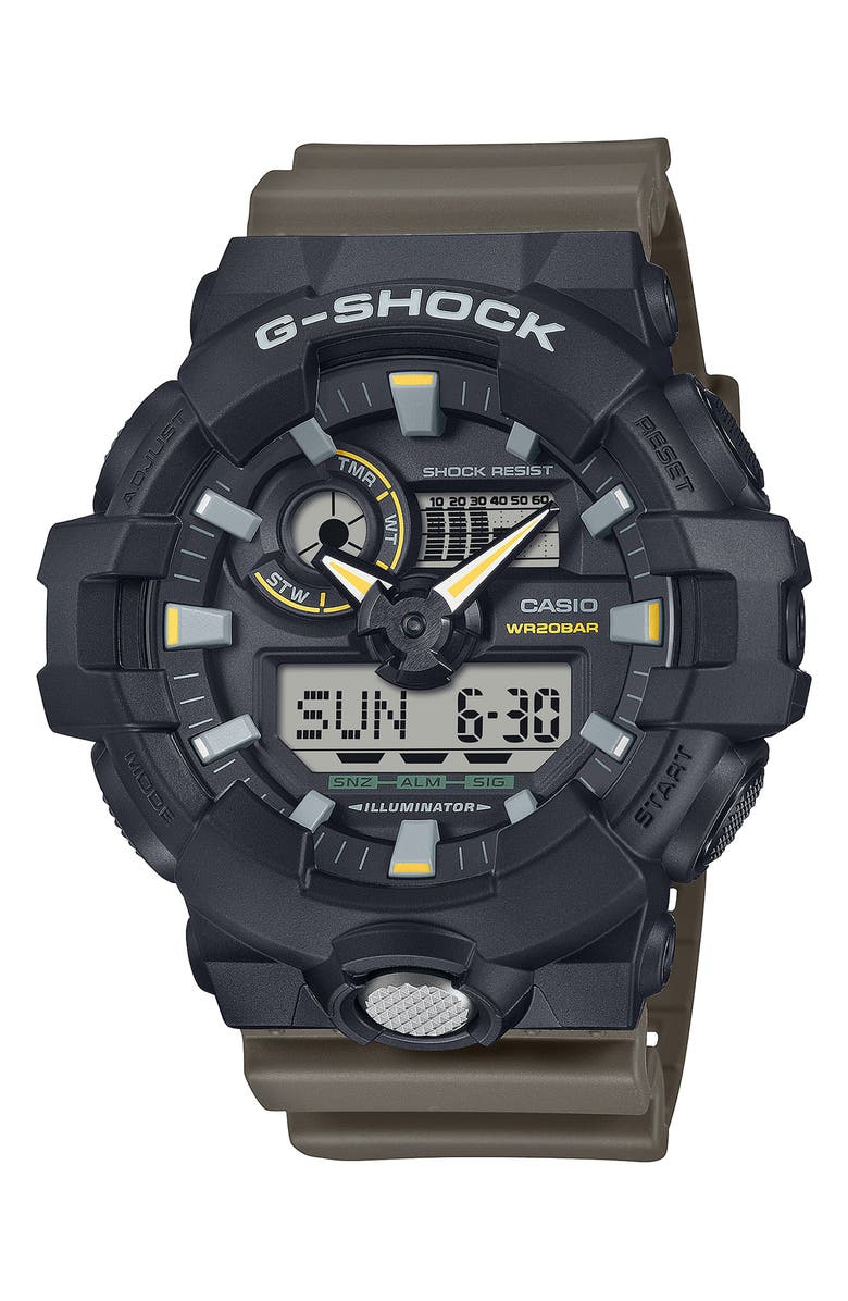 G-SHOCK GA-710-1A Ana-Digi Bracelet Watch, 53.4mm, Main, color, Green