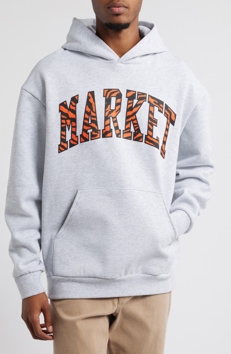 MARKET Tiger Stripe Logo Graphic Hoodie, Main, color, 