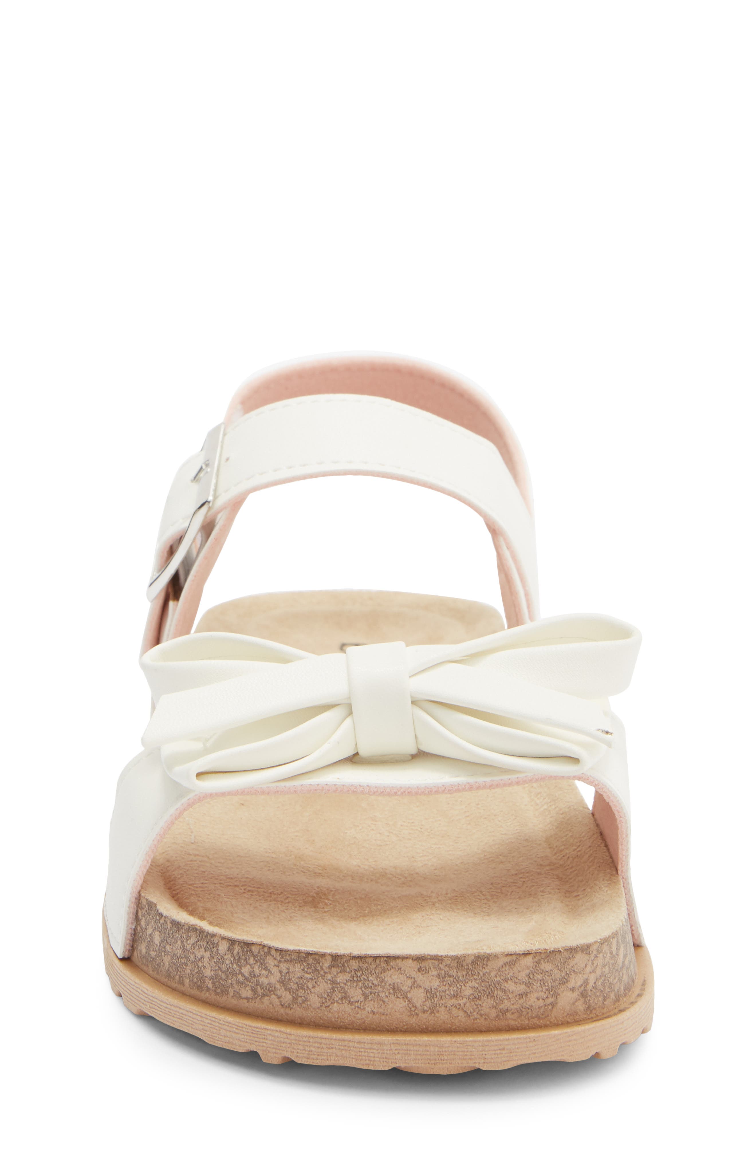 bebe Kids' Bow Strap Sandal, Alternate, color, White