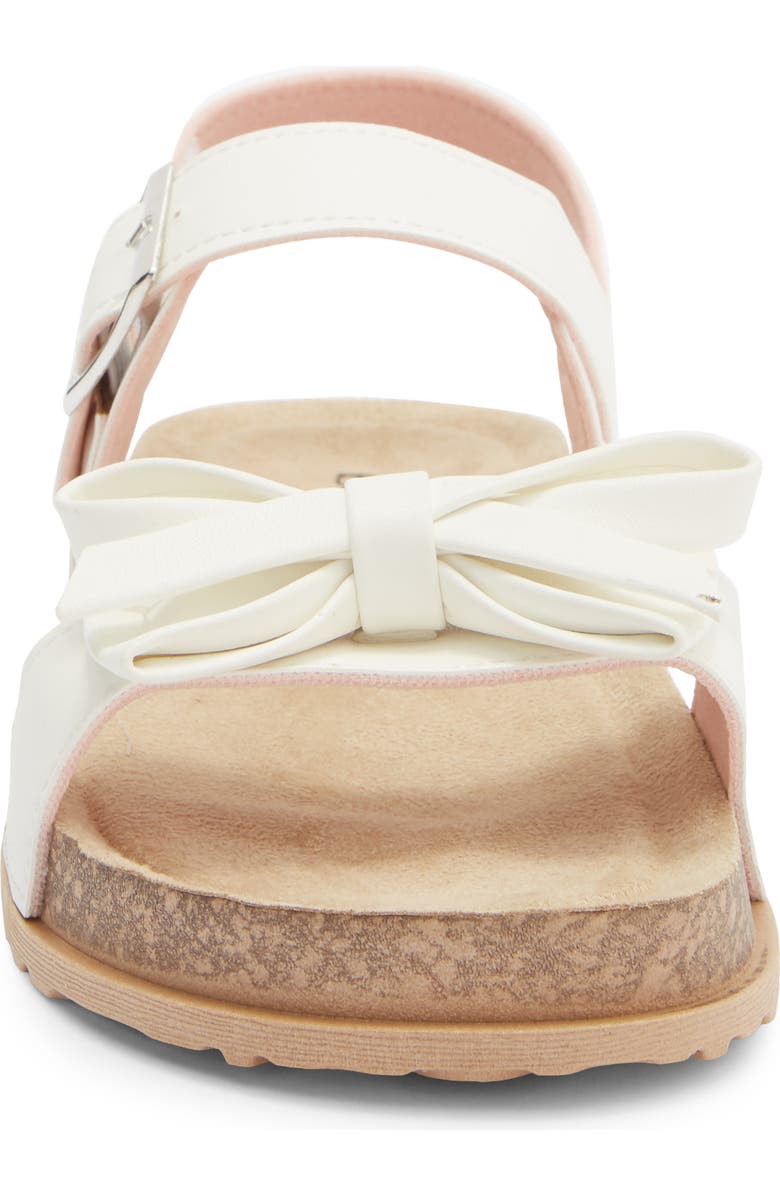 bebe Kids' Bow Strap Sandal, Alternate, color, White
