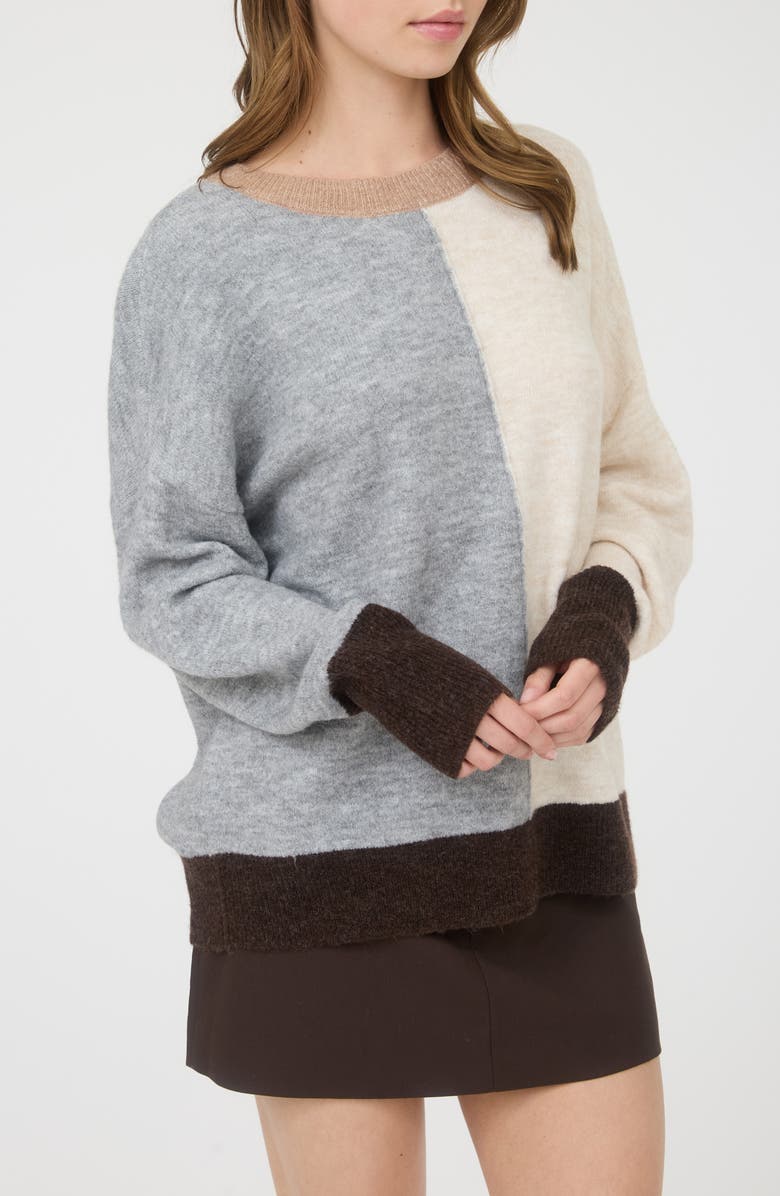 Blu Pepper Two-Tone Sweater, Alternate, color, Grey Multi