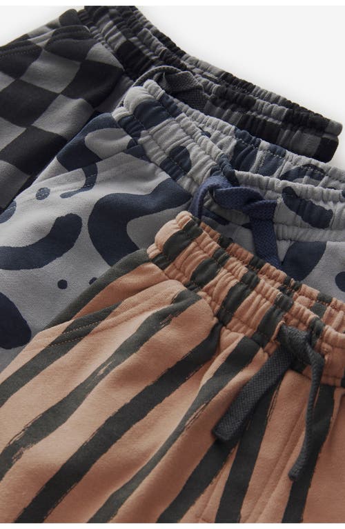 Next Kids' Assorted 3-pack Patterned Joggers In Grey Multi