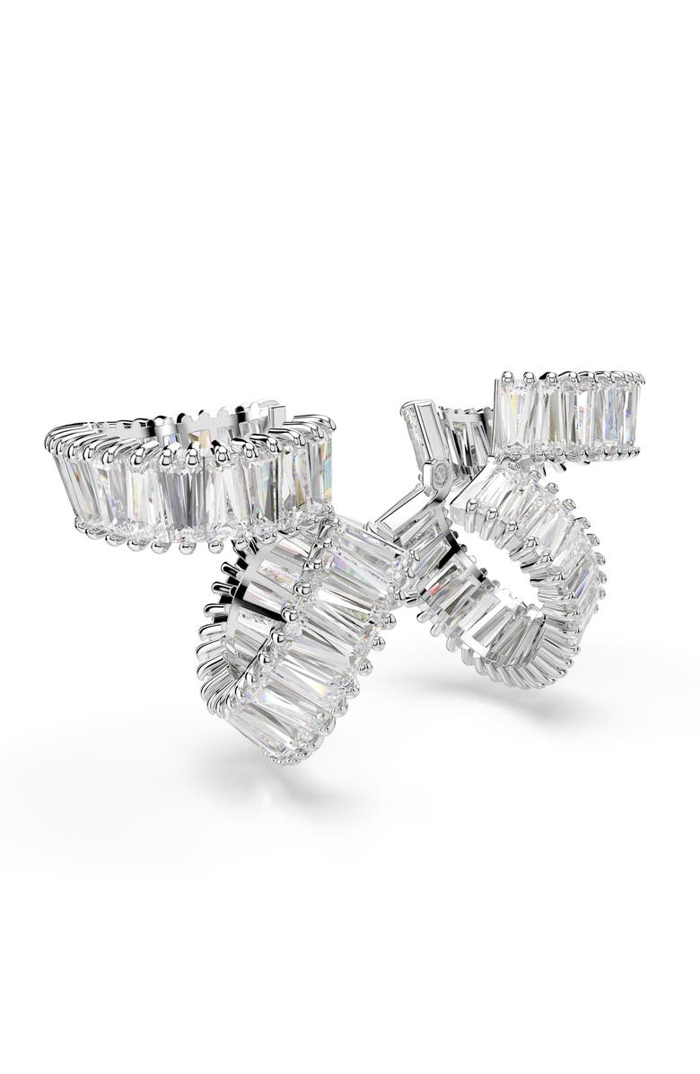 Swarovski x Ariana Grande Baguette Cubic Zirconia Cuff Earrings, Alternate, color, White/ Silver