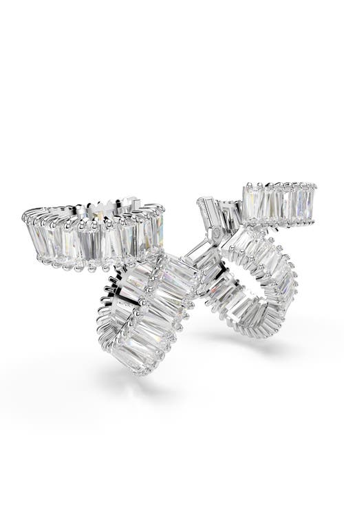 Swarovski Ariana Grande Crystal Baguette Ear Cuffs In White/silver