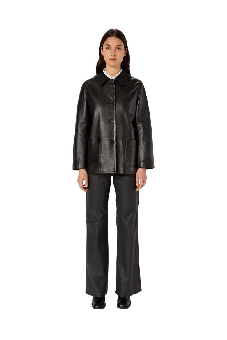 Neva Leather Jacket, Main, color, Black