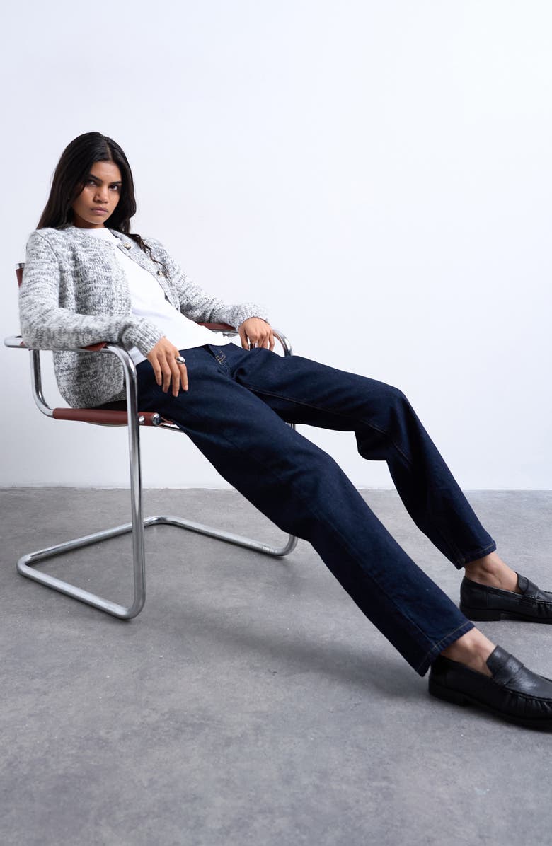 Topshop Kort Straight Leg Jeans, Alternate, color, Medium Blue