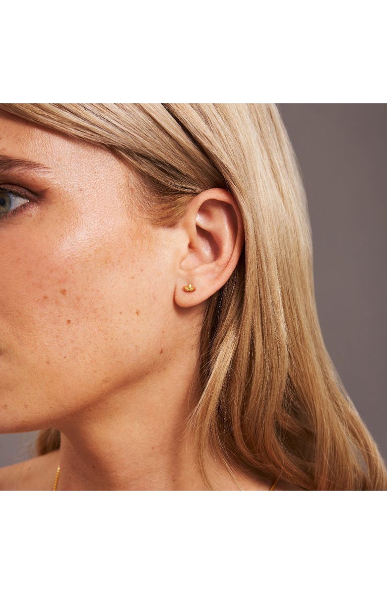 7879 Lotus Stud Earrings, Alternate, color, Gold 9K