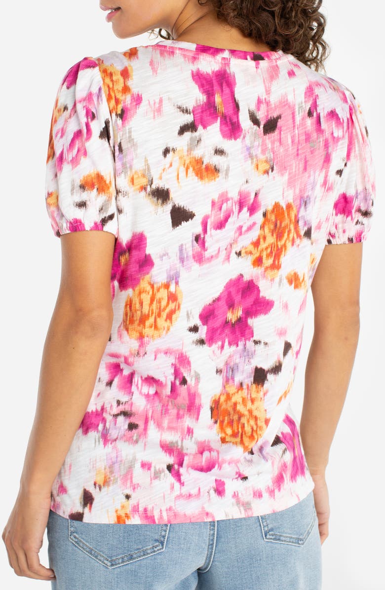 Liverpool Los Angeles Print Puff Sleeve Top, Alternate, color, Pink Multi Flrl