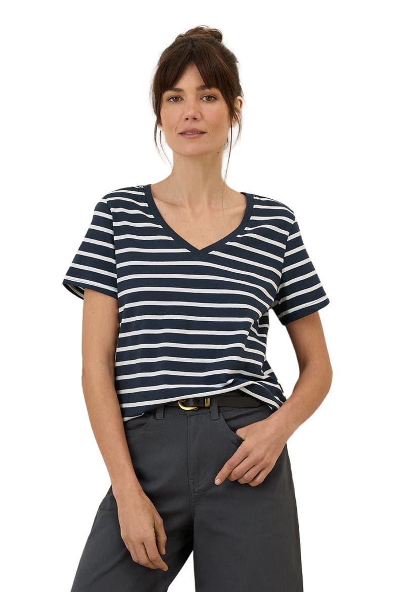 Organic Cotton Softspun V-Neck Tee, Alternate, color, Monterey Stripe