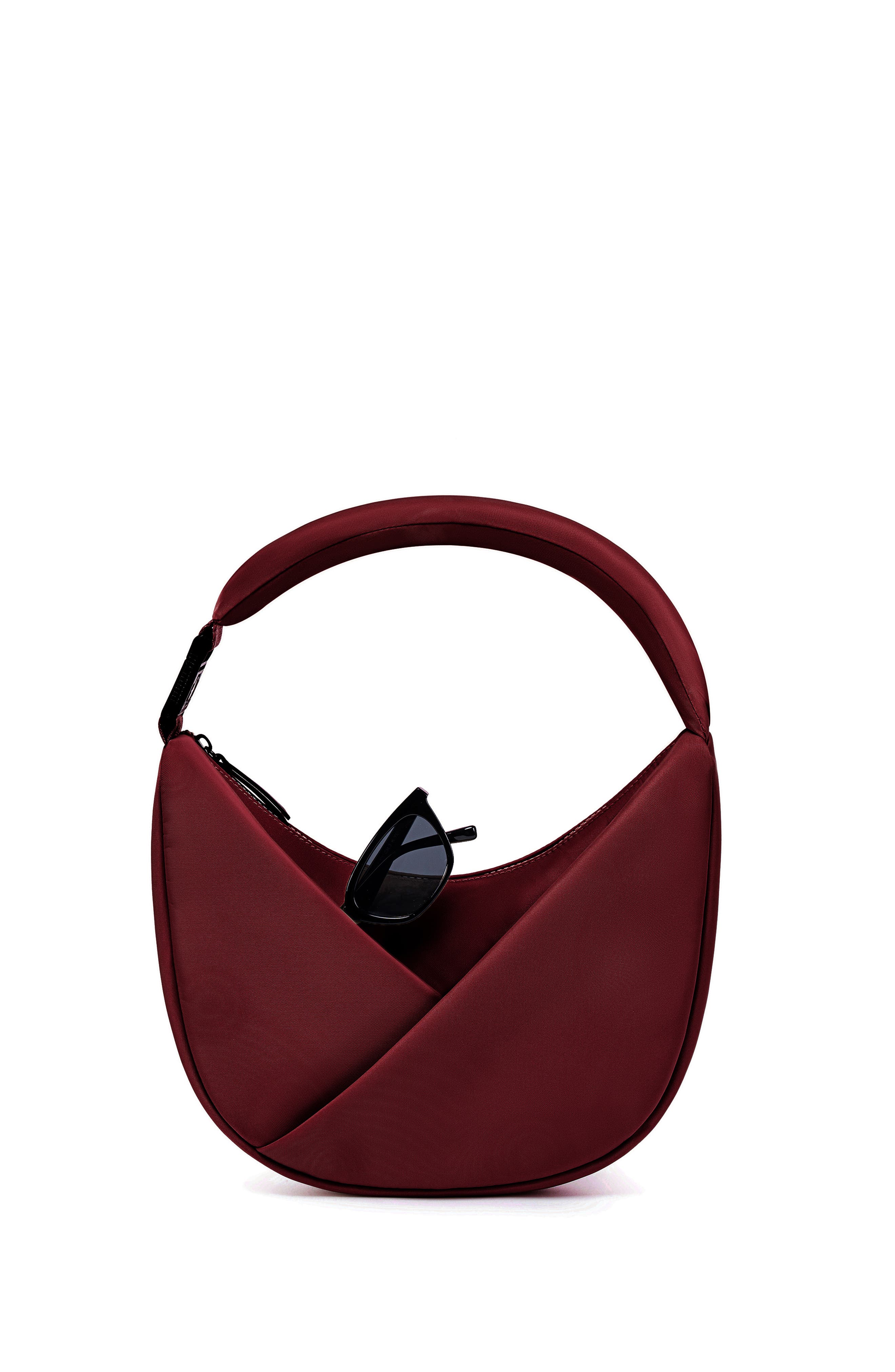 Origami Crescent Handbag Crossbody Bag For Women, Alternate, color, Burgundy