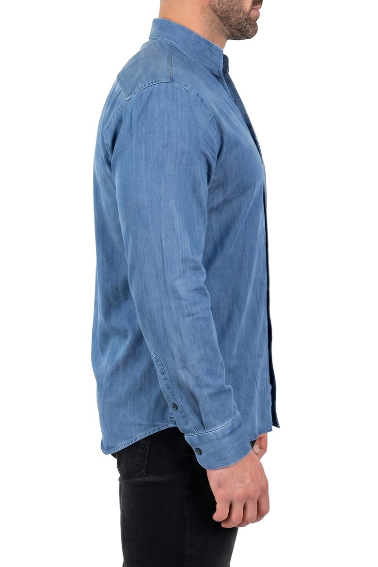 Ceremony Prince Stand Collar Dress Shirt, Alternate, color, BLUE