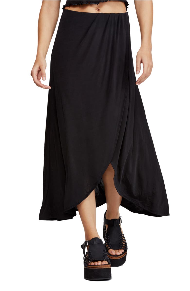Free People Smoke & Mirrors Faux Wrap Skirt, Main, color, 