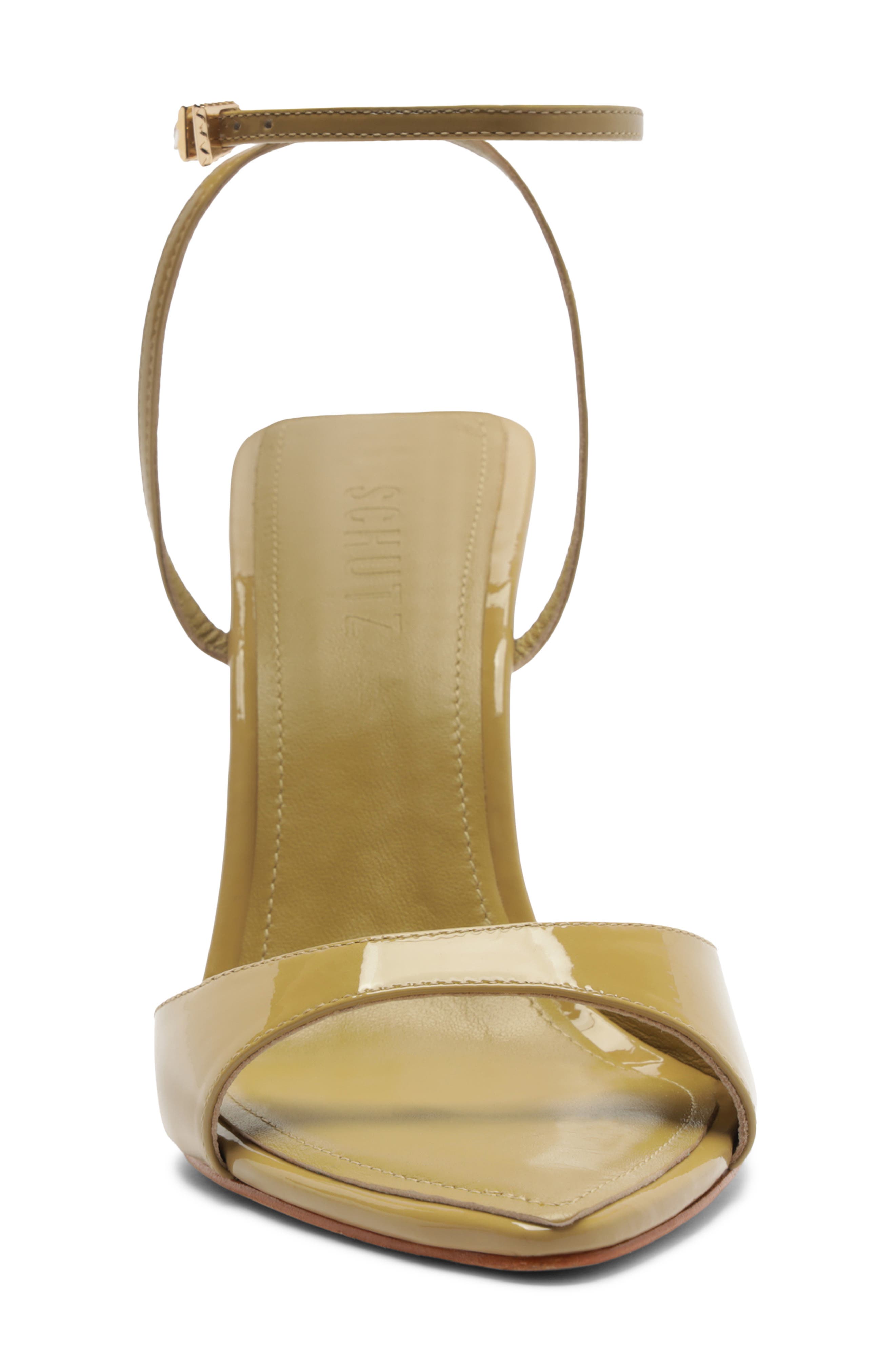 Schutz Elodie Ankle Strap Wedge Sandal, Alternate, color, Ecru Olive