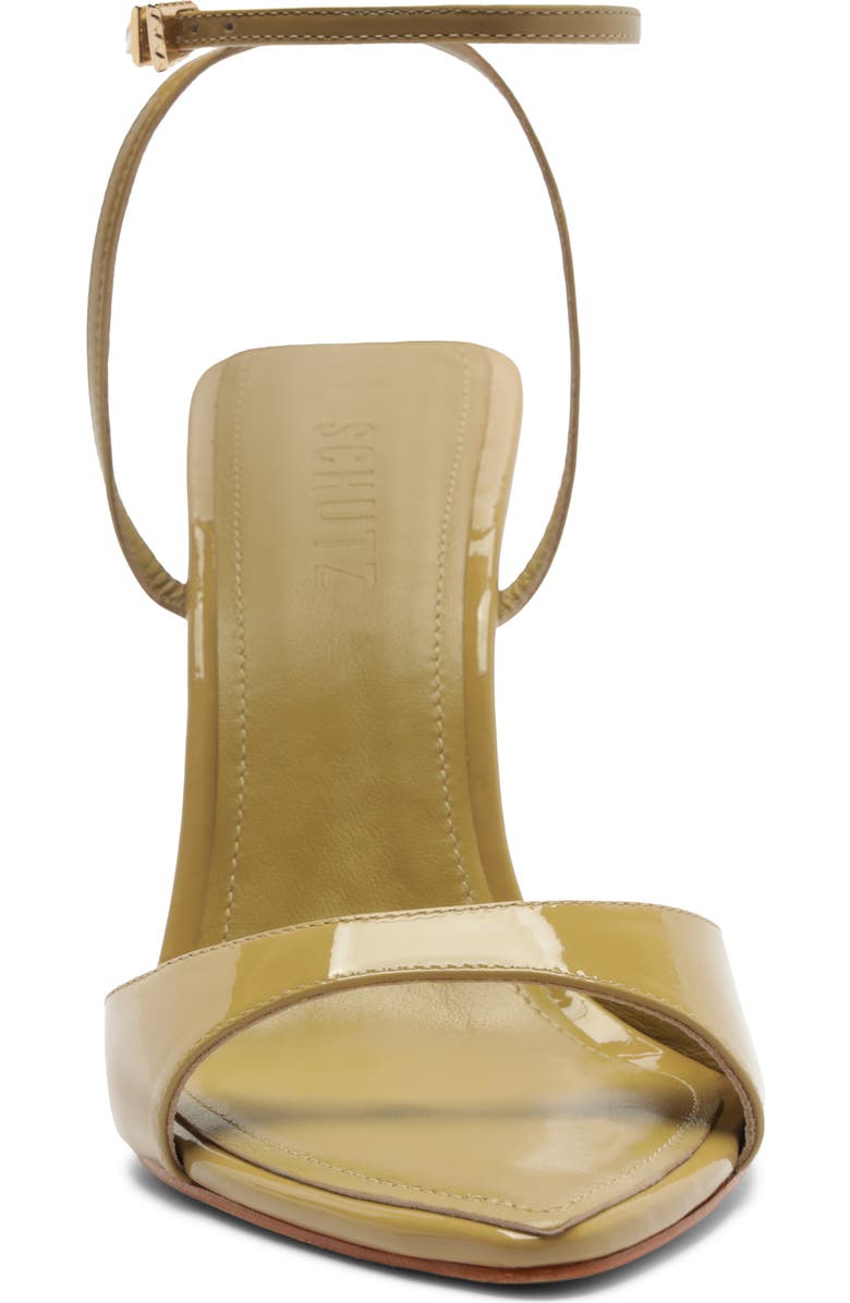 Schutz Elodie Ankle Strap Wedge Sandal, Alternate, color, Ecru Olive