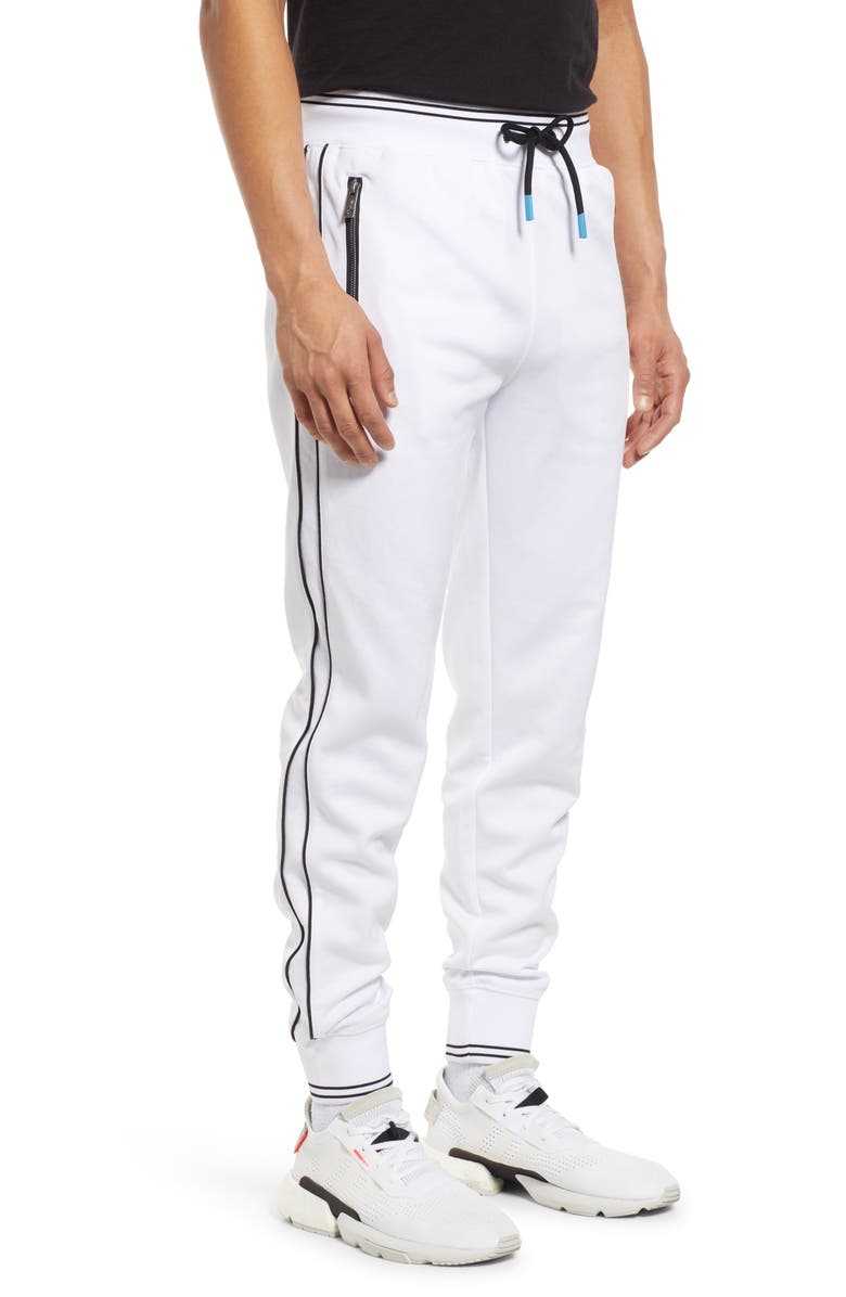 Psycho Bunny Men's Eaton Track Pants, Alternate, color, 100 White