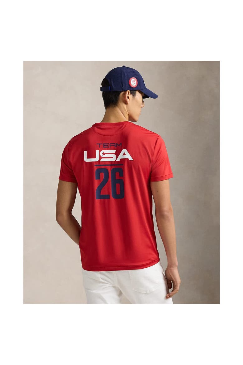 Men's Polo Ralph Lauren Team USA Stretch Jersey T-Shirt, Alternate, color, Red