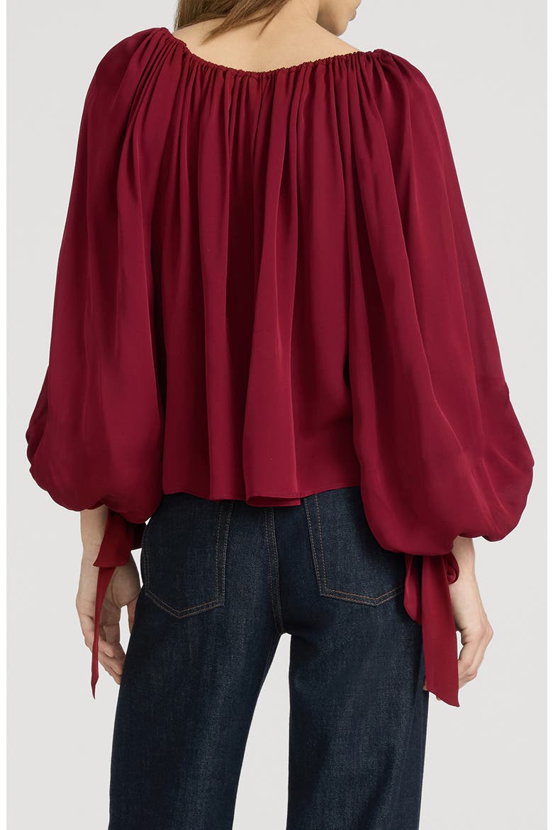 The Silk Serenade Blouse, Alternate, color, GARNET