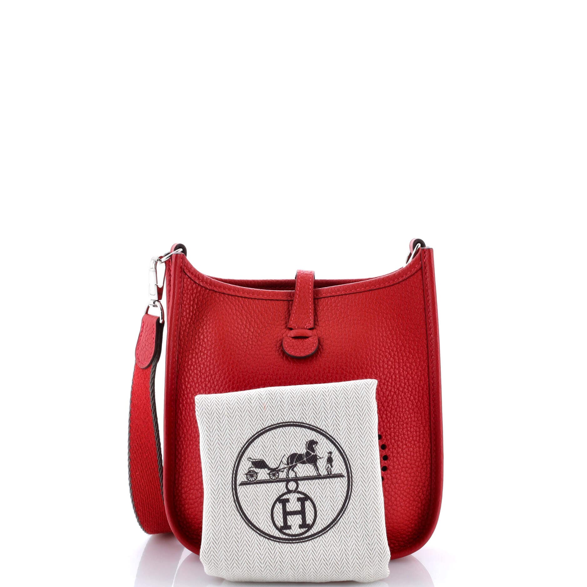 Pre-Owned Hermes Evelyne Bag Gen III Clemence TPM, Alternate, color, Rouge Casaque