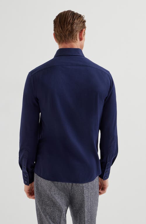 Brunello Cucinelli Patterned-jacquard Long-sleeve Shirt In Blue