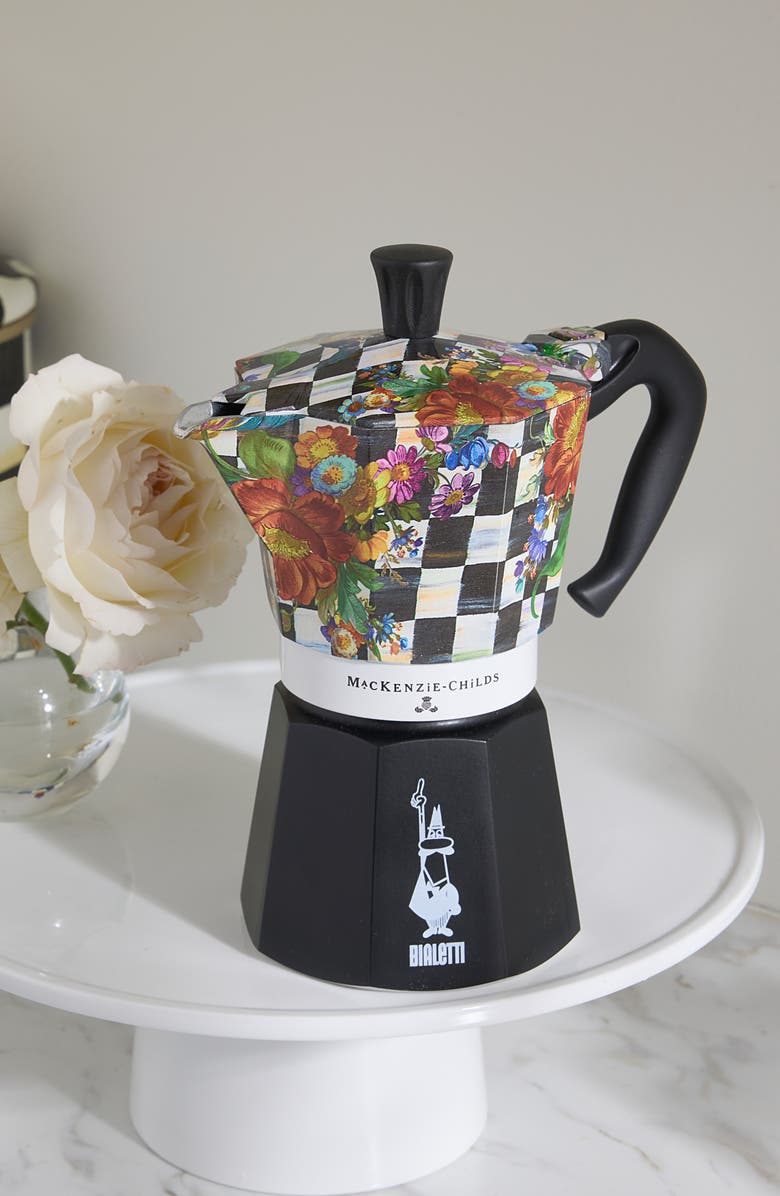 MACKENZIE CHILDS Courtly Flower Market 6-Cup Moka Pot, Alternate, color, Courtly