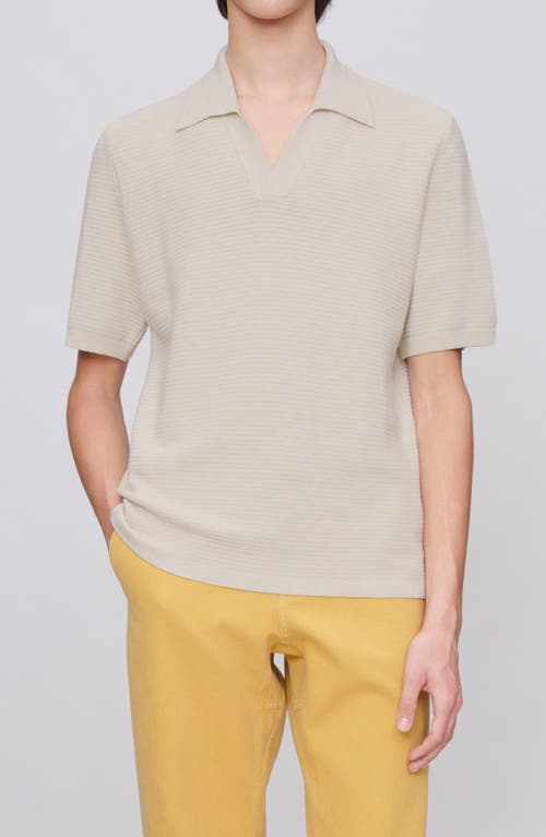 A.P.C. Livio Johnny Collar Polo in Heathered Ecru  product