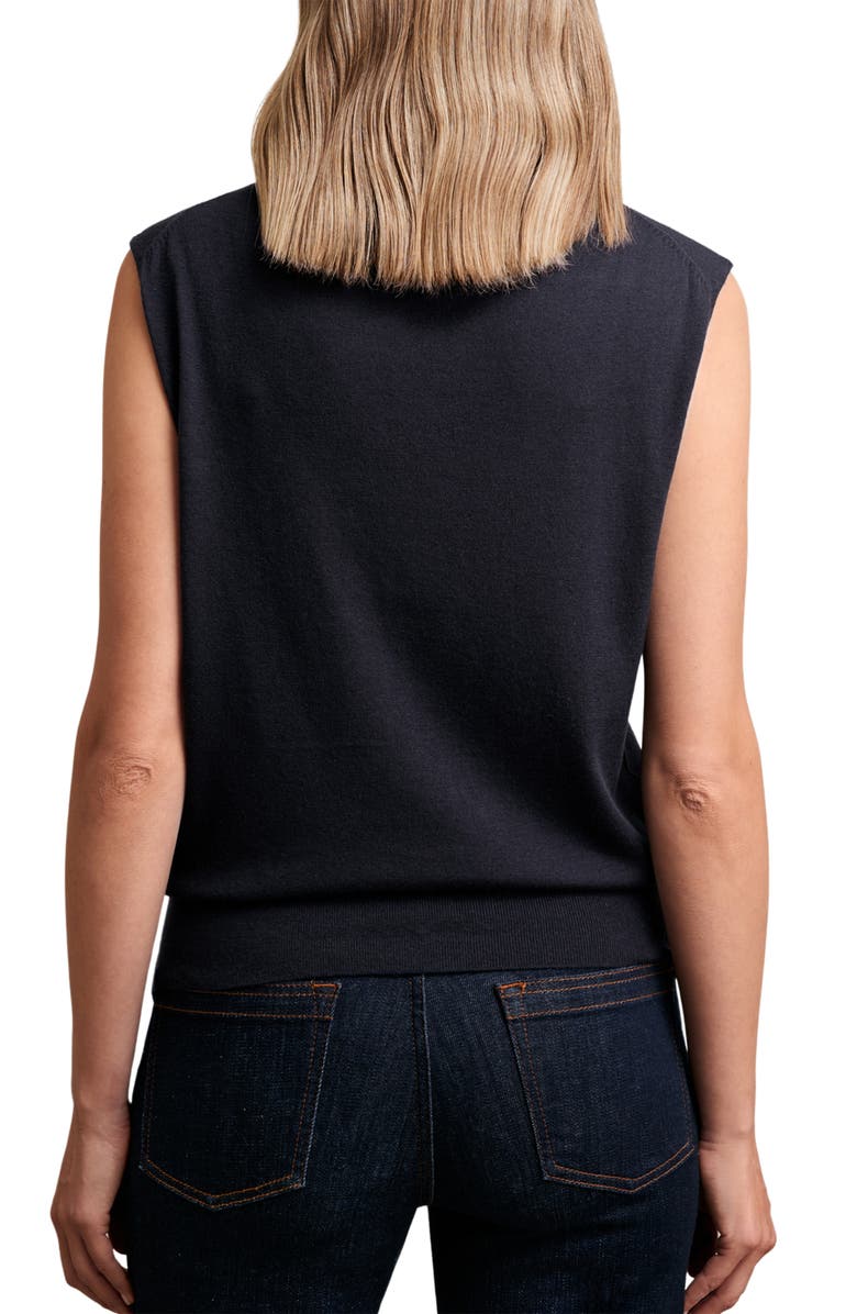 Reiss Harper Funnel Neck Sleeveless Wool Sweater, Alternate, color, Navy