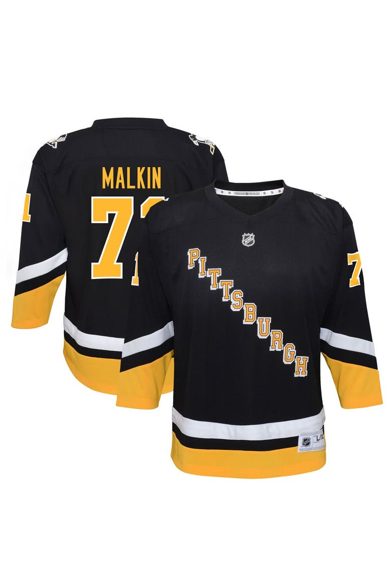 Youth Evgeni Malkin Black Pittsburgh Penguins 2021/22 Alternate Replica Player Jersey, Main, color, Black