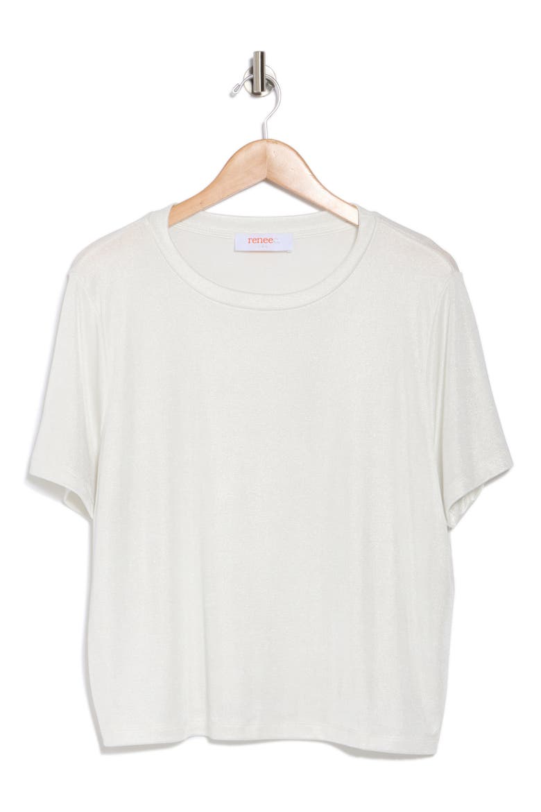 Metallic Crewneck T-Shirt, Alternate, color, IVORY