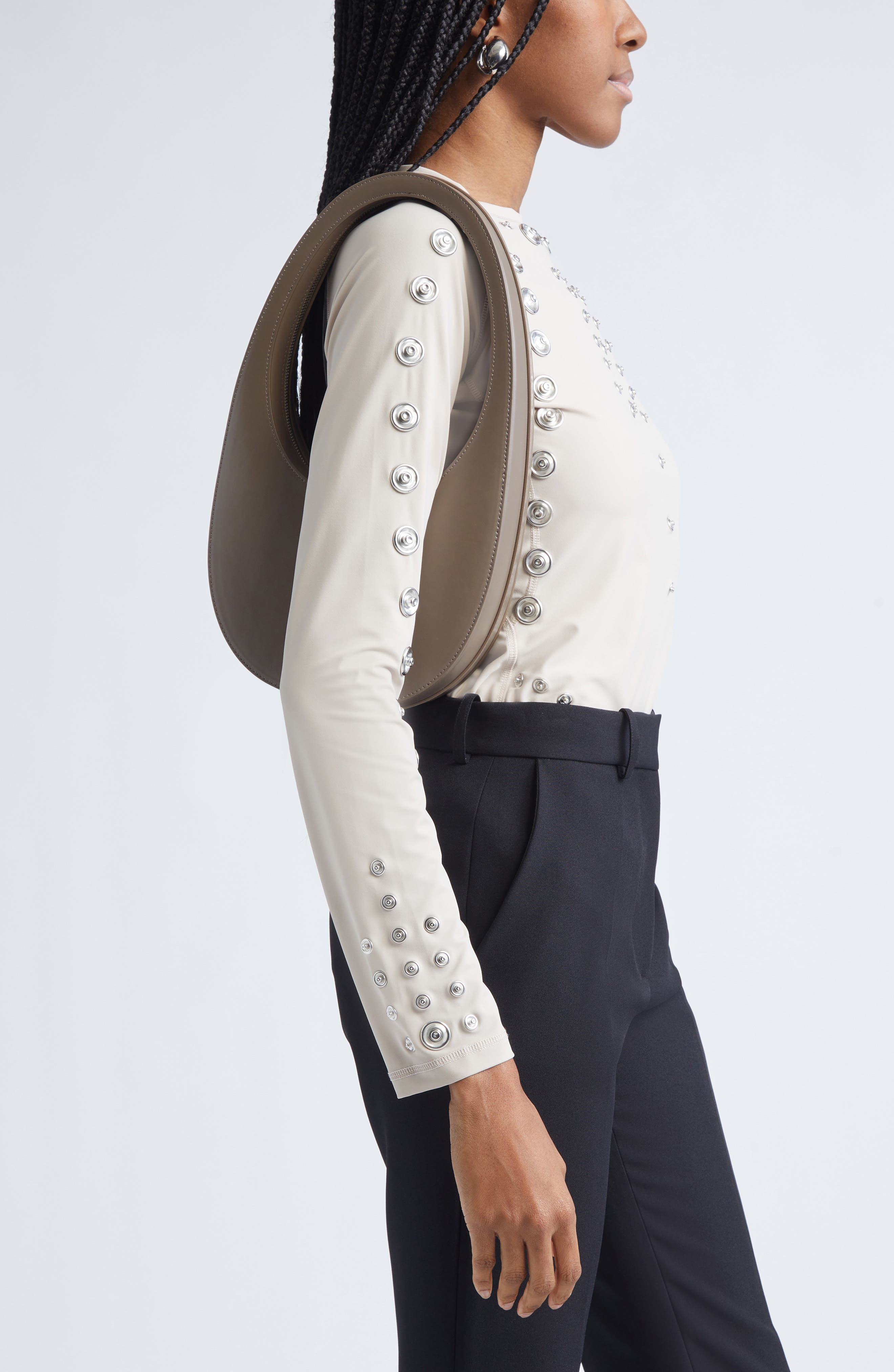 Coperni Swipe Leather Handbag, Alternate, color, Brown Brw