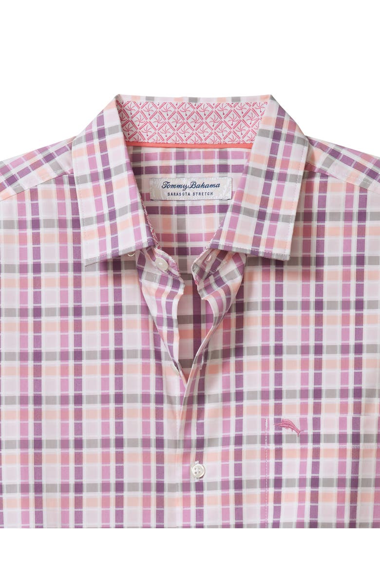 Tommy Bahama Sarasota Stretch Check IslandZone<sup>®</sup> Button-Up Shirt, Alternate, color, Radiant Orchid