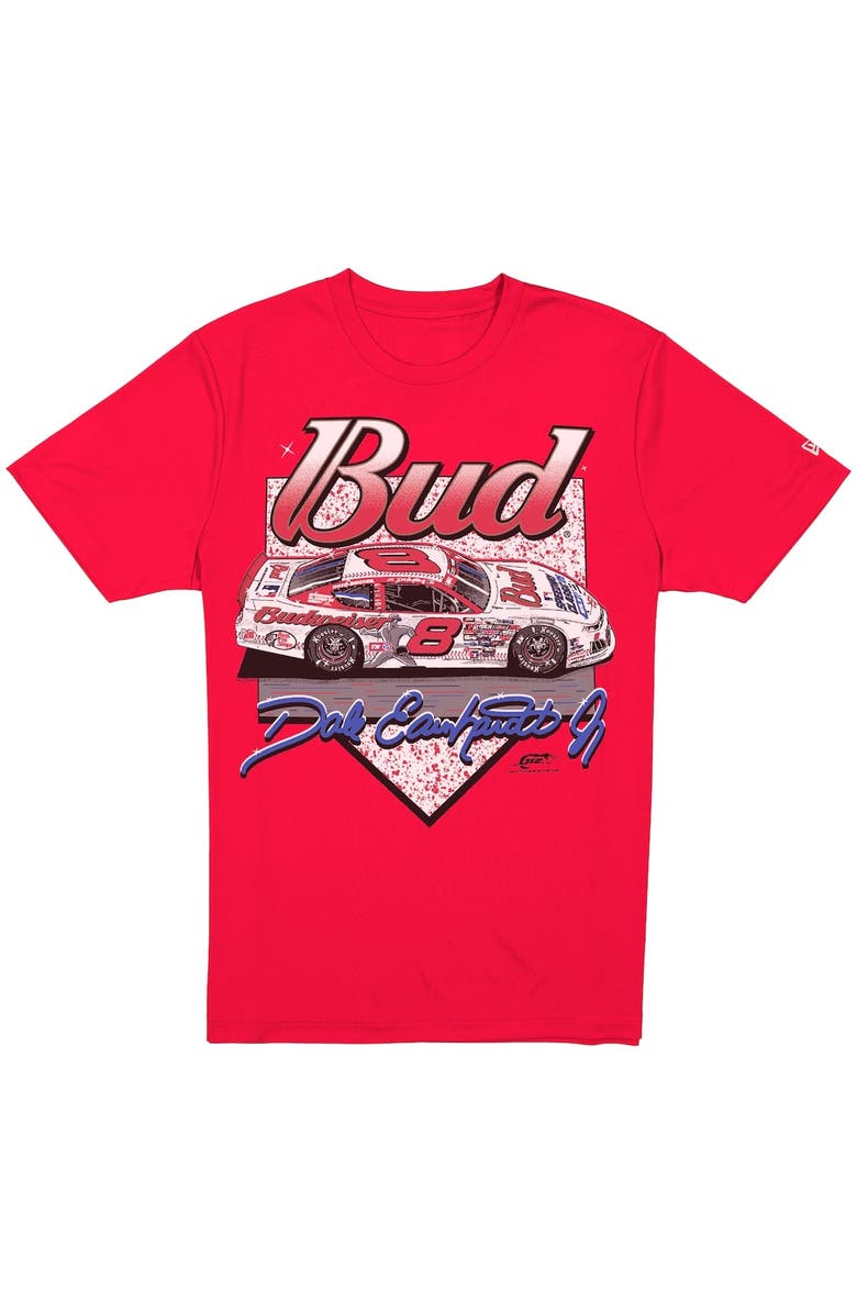 New Era Men's New Era Red Dale Earnhardt Jr. Budweiser x MLB 2025 Speedway Classic Car T-Shirt, Alternate, color, Red
