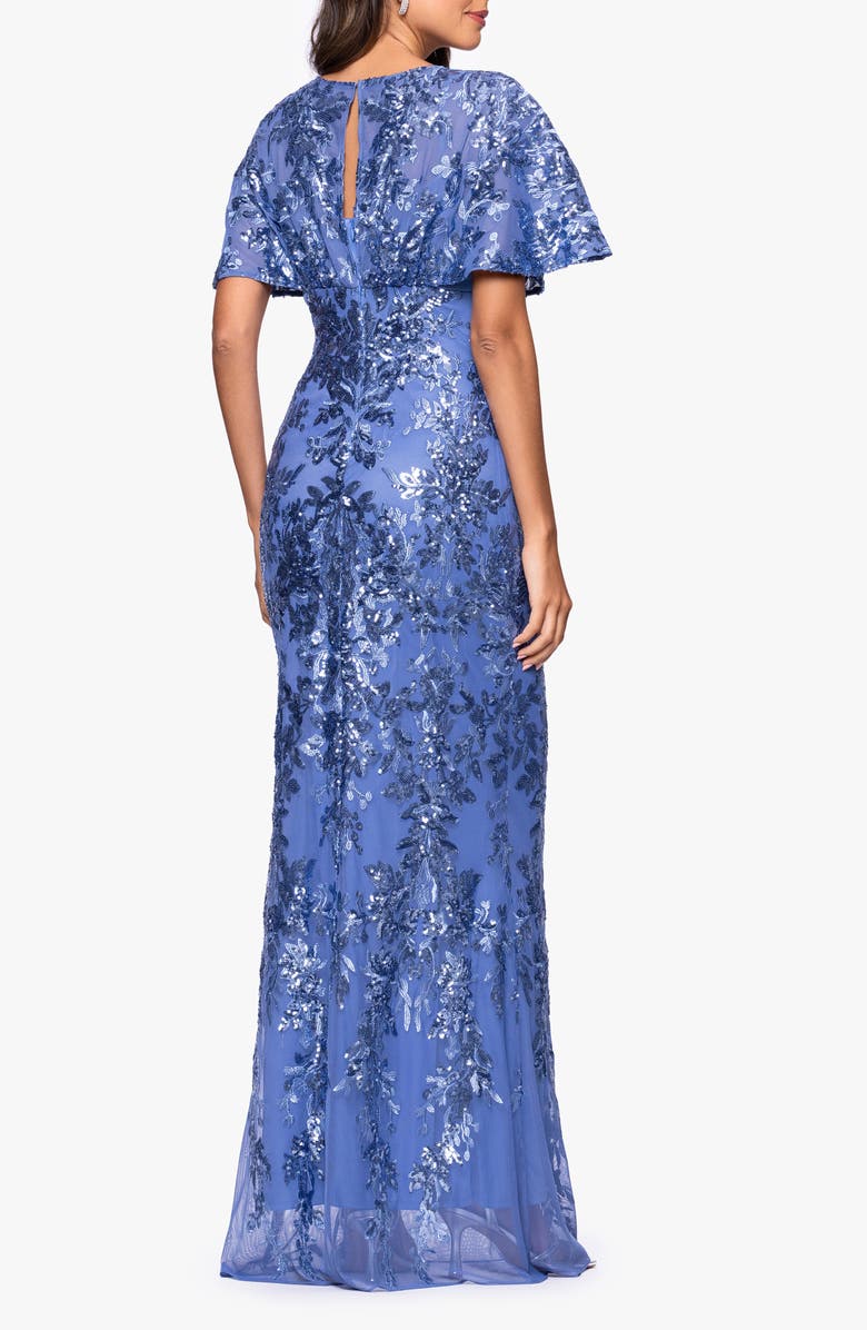 Betsy & Adam Sequin Mesh Dress, Alternate, color, Periwinkle