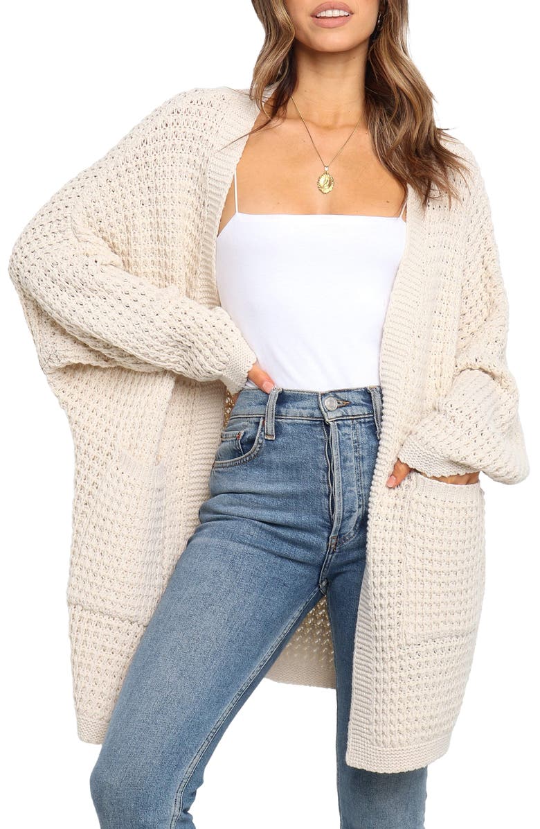 Petal & Pup Leyonie Long Cardigan, Main, color, Cream