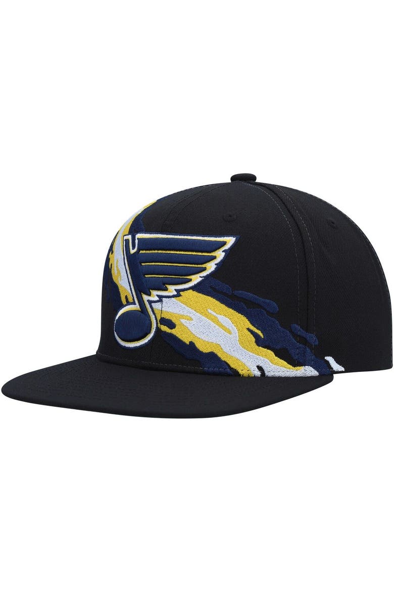 Men's Mitchell & Ness Black St. Louis Blues Vintage Paintbrush Snapback Hat, Alternate, color, Black