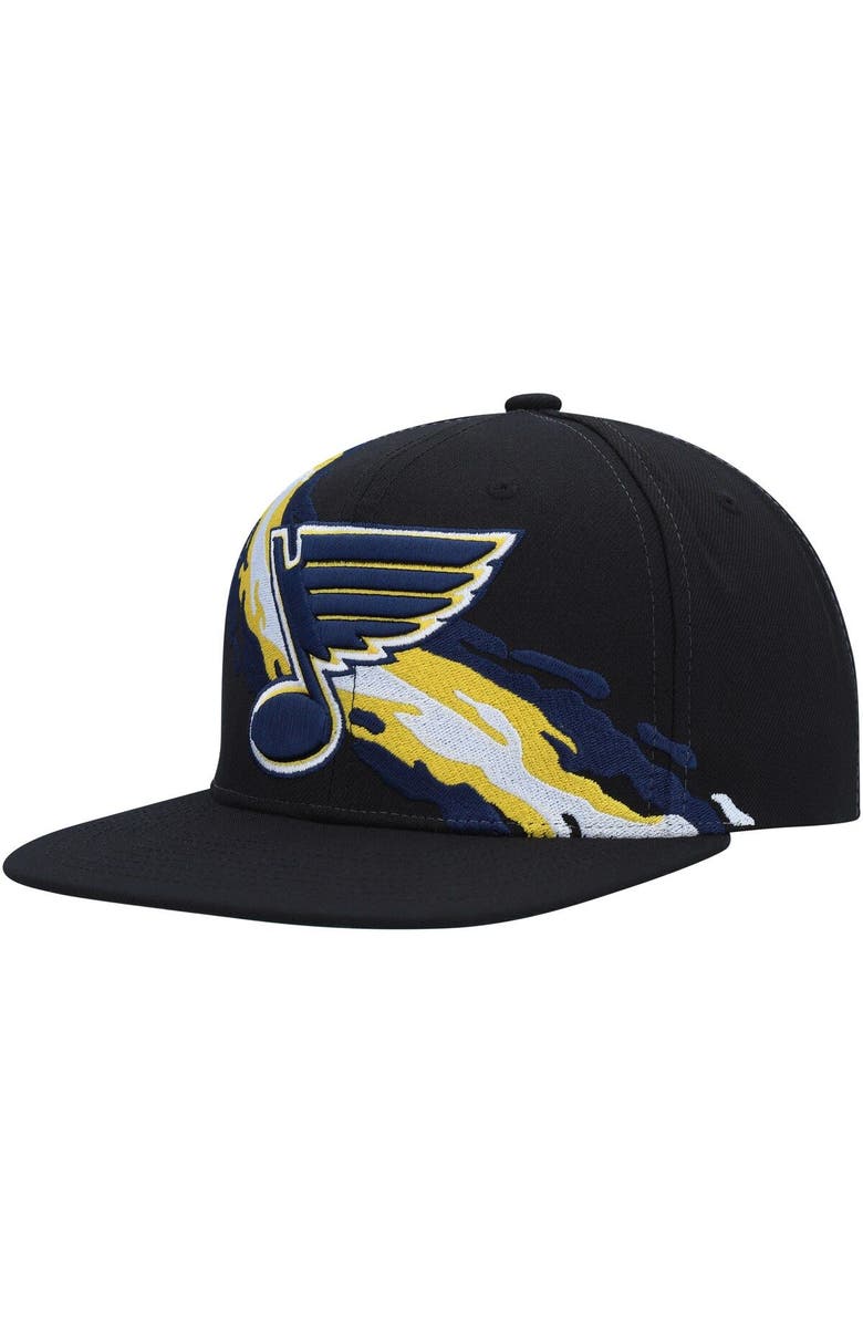 Mitchell & Ness Men's Mitchell & Ness Black St. Louis Blues Vintage Paintbrush Snapback Hat, Alternate, color, 