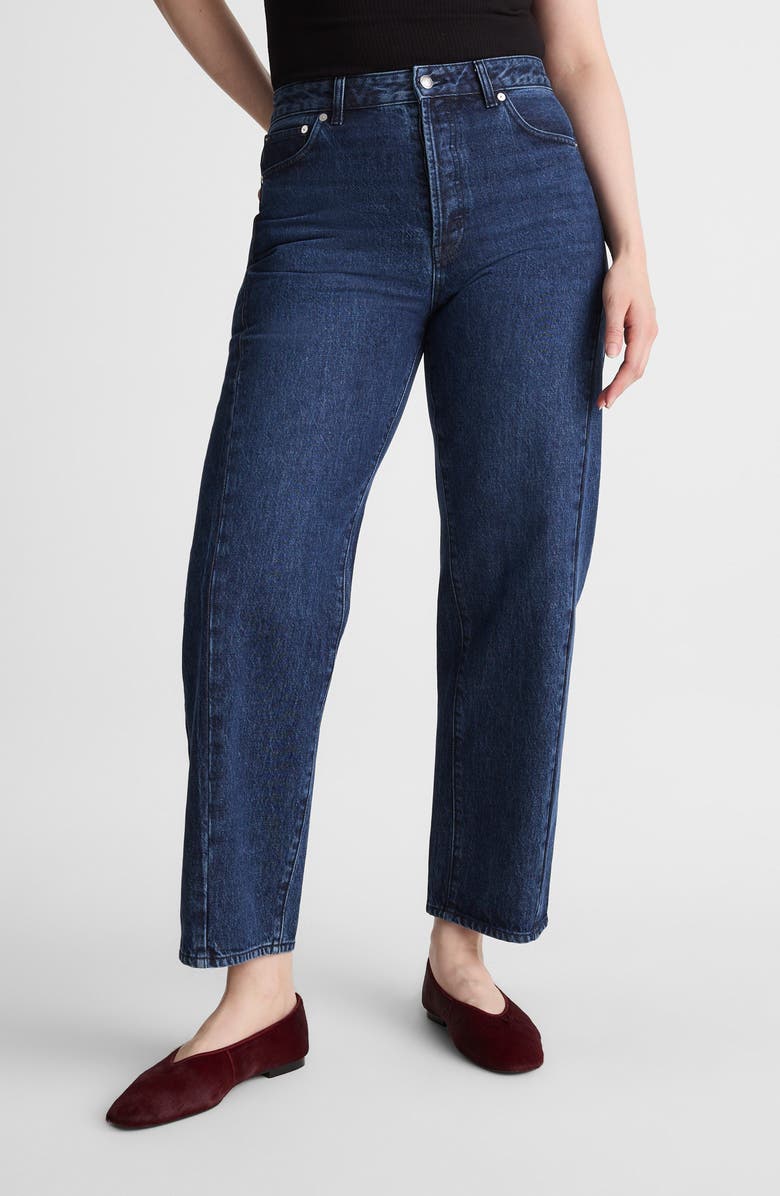 Madewell Pieced Barrel Jeans, Alternate, color, Mckinney Wash