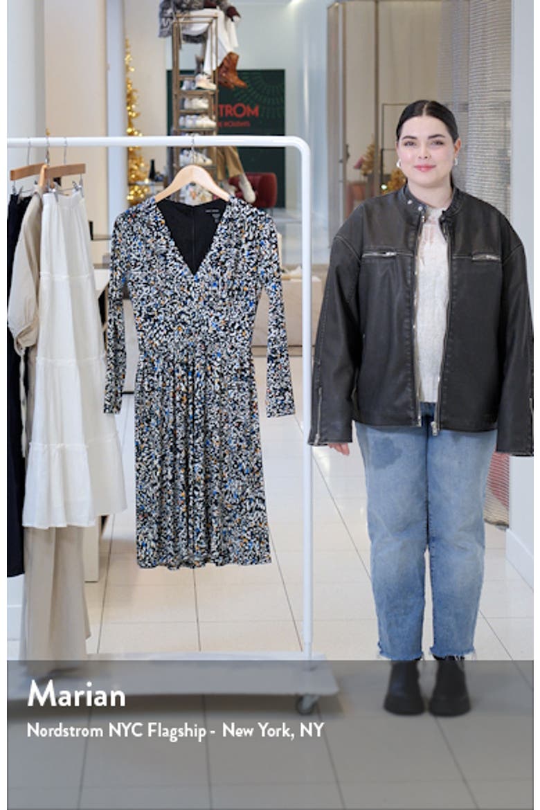 Abstract Print Long Sleeve Fit & Flare Dress video