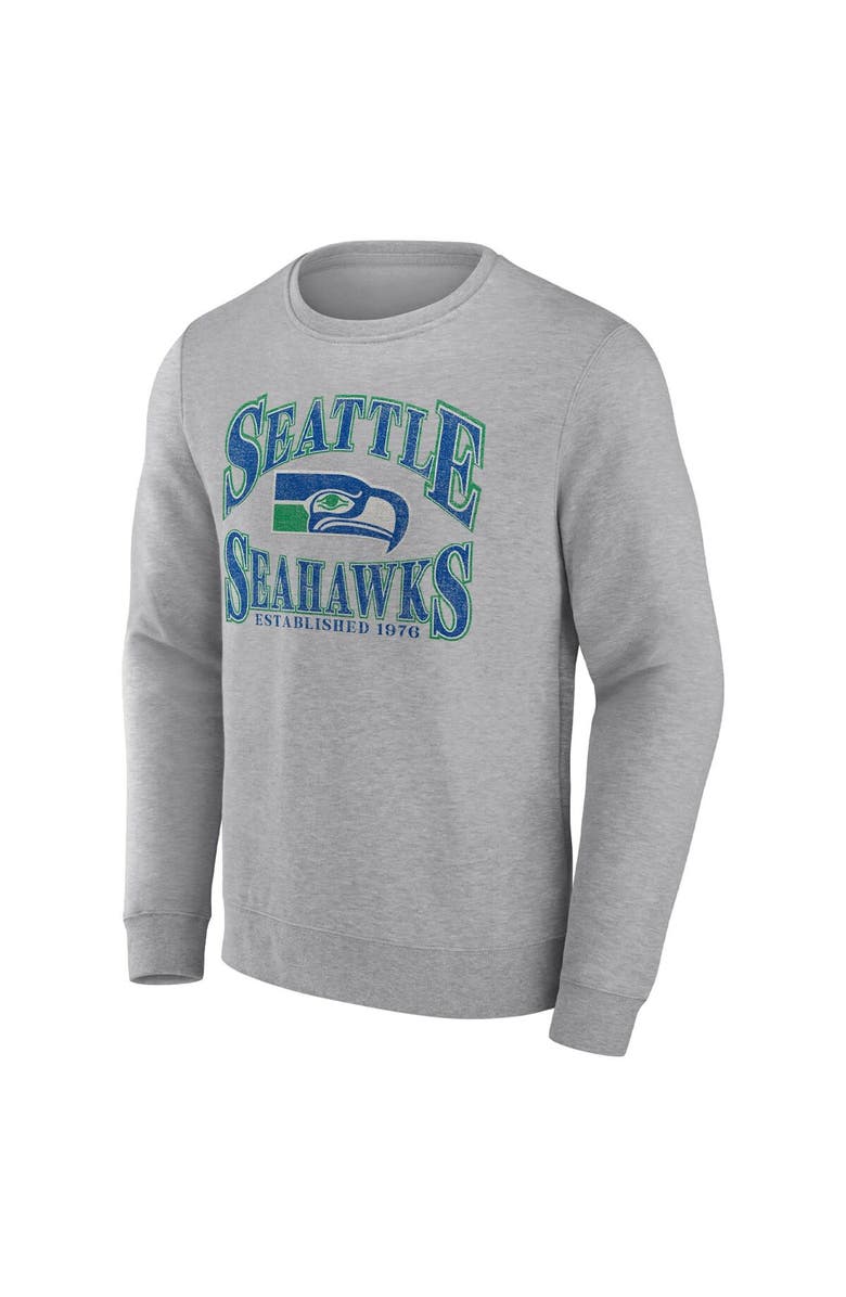 FANATICS Men's Fanatics Branded Heathered Charcoal Seattle Seahawks Playability Pullover Sweatshirt, Alternate, color, Heather Charcoal
