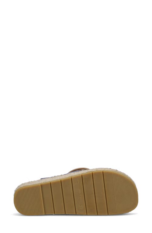 Ron White Erin Espadrille Platform Wedge Slide Sandal In Denim