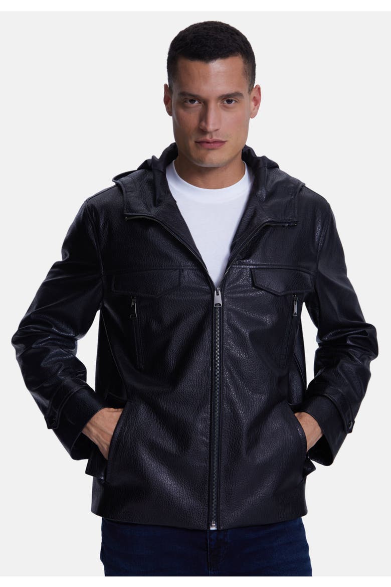 Adrian Leather Jacket, Main, color, Black