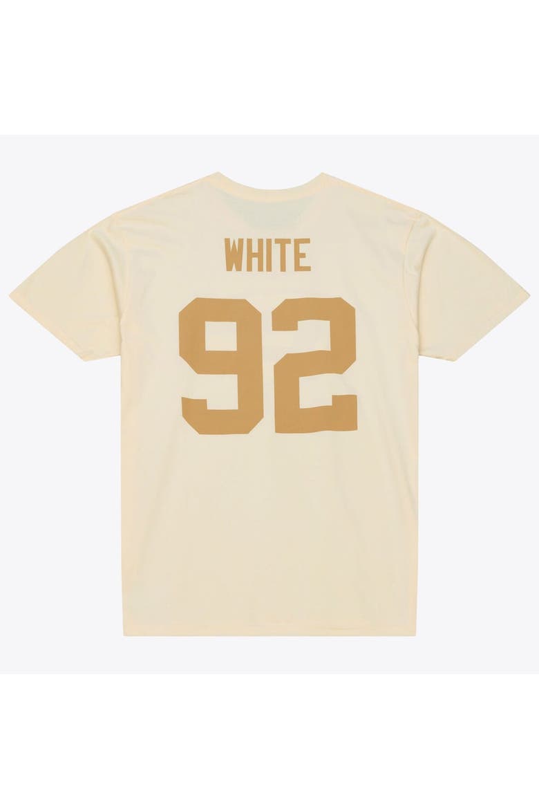 Men's Mitchell & Ness Reggie White Cream Green Bay Packers Sandman Name & Number T-Shirt, Alternate, color, Cream