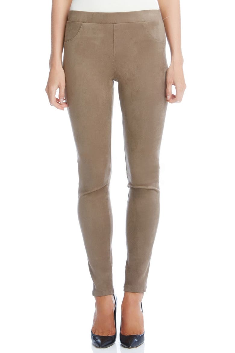 Faux Suede Knit Skinny Pants, Main, color, MUSHROOM
